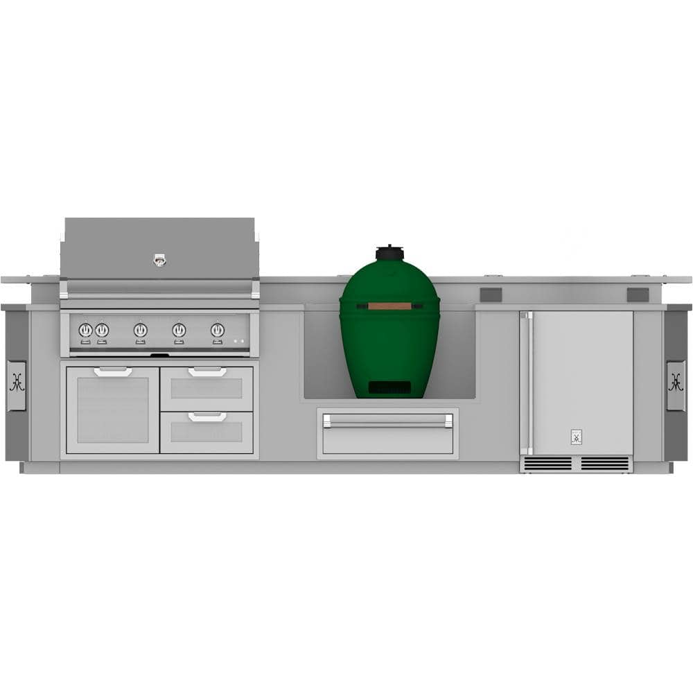 Hestan - GE Series 12' Outdoor Living Suite with Egg-Shaped Smoker/Grill and Bar - Stainless Steel - Angle_Zoom