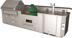 Hestan - GE Series 12' Outdoor Living Suite with Egg-Shaped Smoker/Grill, Bar and Beer Dispenser (Custom Countertop) - Silver - Alt_View_Zoom_11