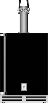 Hestan - GFDS Series 5.2 Cu. Ft. Double Faucet Beverage Cooler Kegerator - Stealth