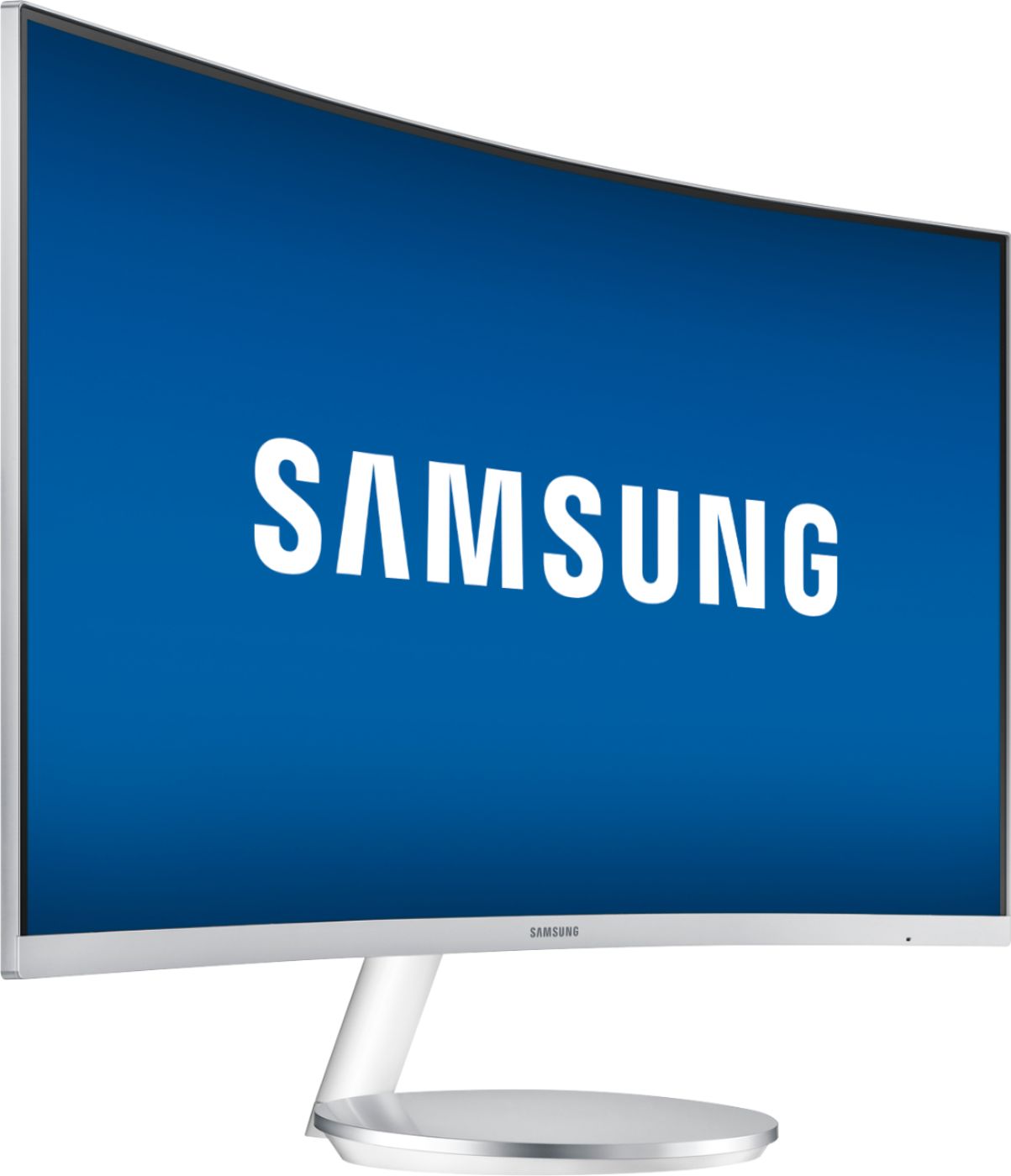 Angle View: Samsung - Geek Squad Certified Refurbished 27" LED Curved FHD FreeSync Monitor - Silver