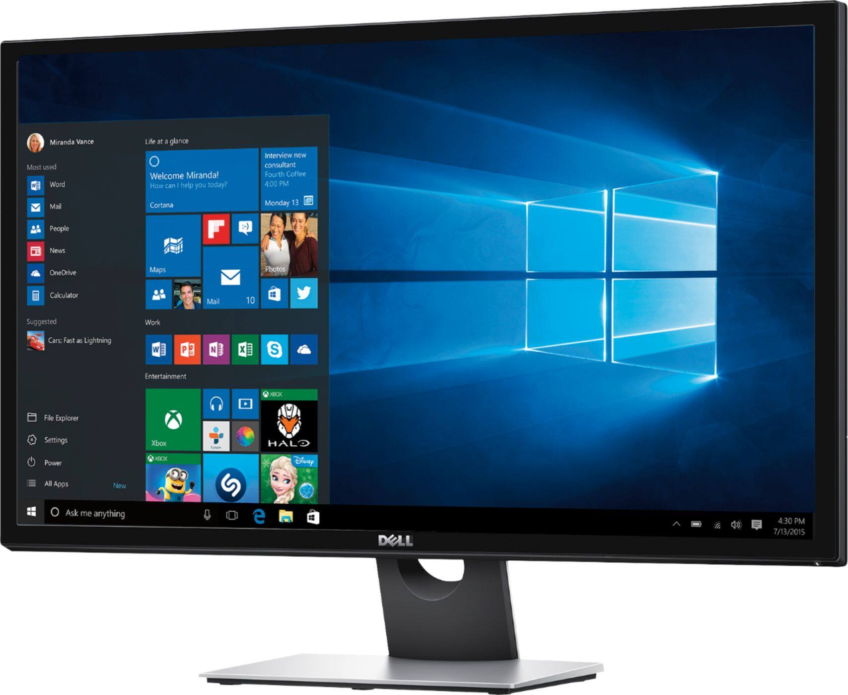 Angle. Dell - Geek Squad Certified Refurbished 28" LED 4K UHD Monitor - Black.