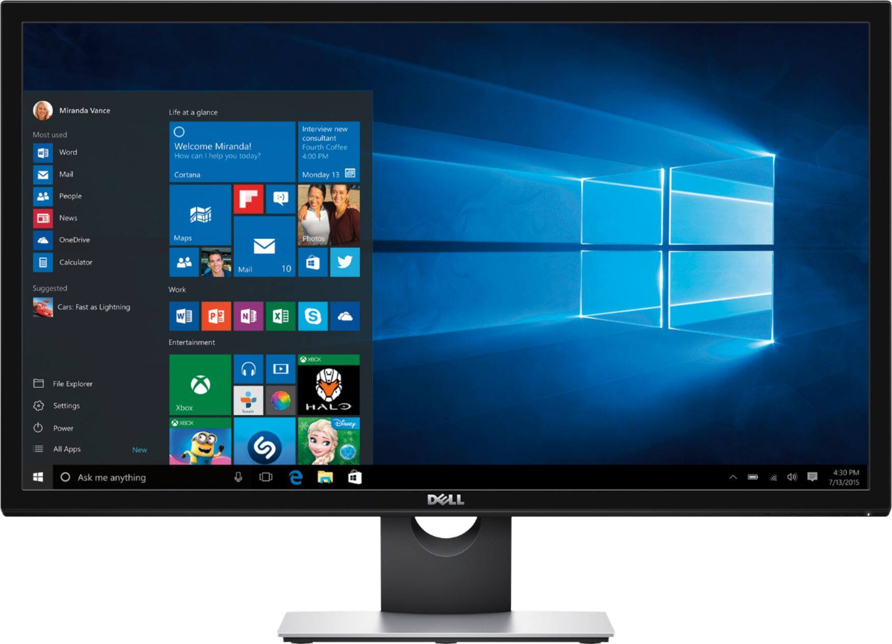 Left. Dell - Geek Squad Certified Refurbished 28" LED 4K UHD Monitor - Black.