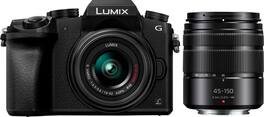 Panasonic - LUMIX G7 Mirrorless 4K Photo Digital Camera Two Lens Bundle with 14-42mm and 45-150mm Lenses - Black