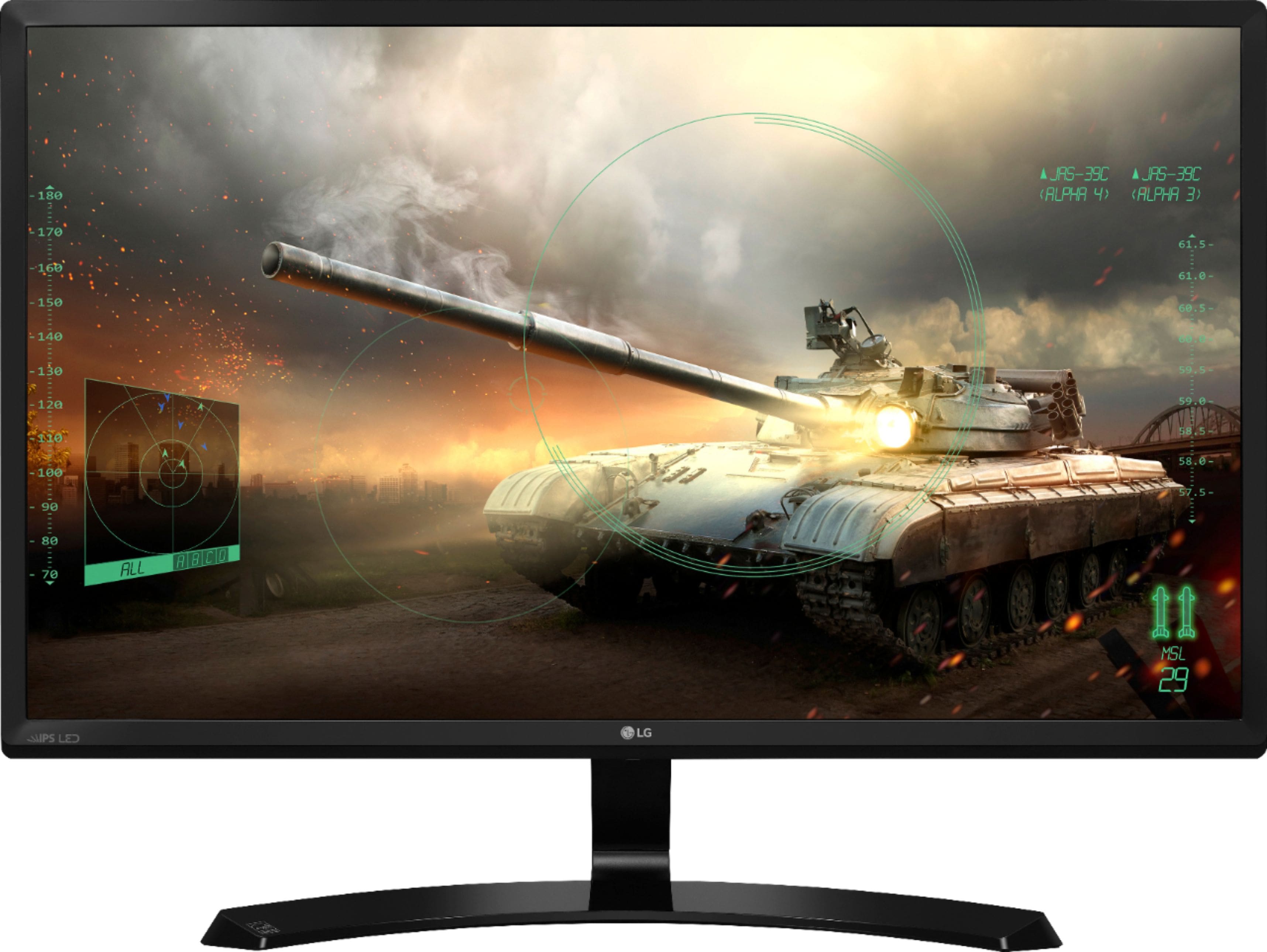 Front. LG - Geek Squad Certified Refurbished 24" IPS LED FHD FreeSync Monitor - Black.