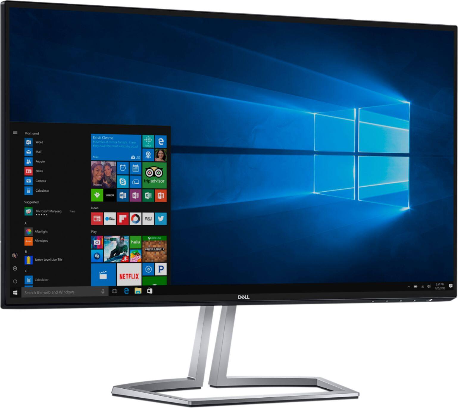 Angle. Dell - Geek Squad Certified Refurbished 24" IPS LED FHD Monitor with HDR - Black.