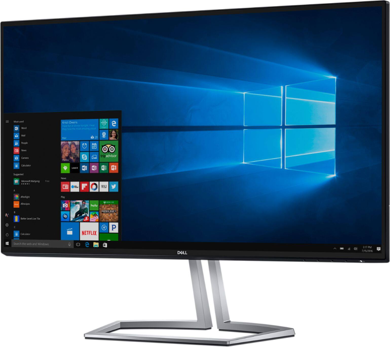 Left. Dell - Geek Squad Certified Refurbished 24" IPS LED FHD Monitor with HDR - Black.