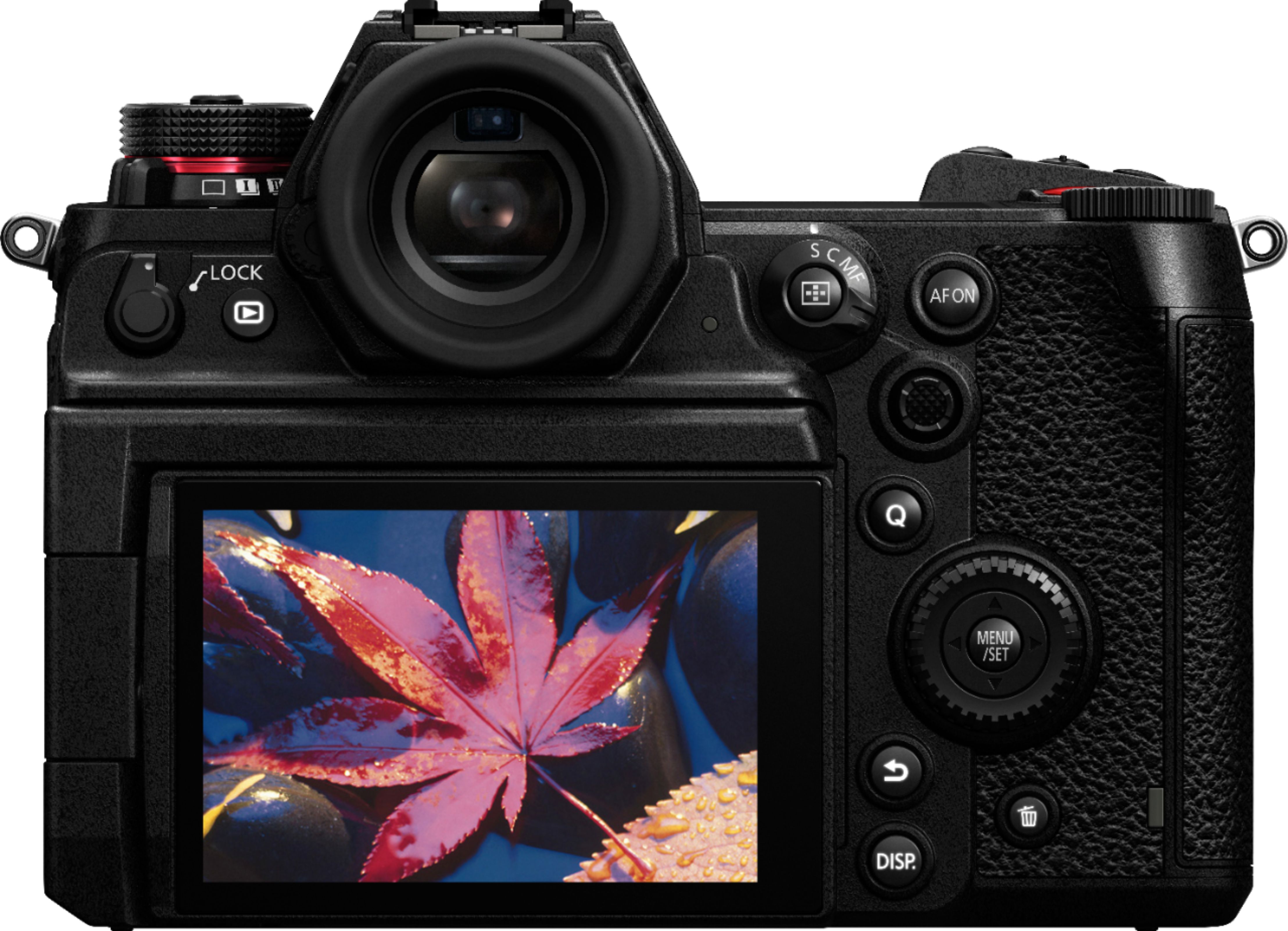 Back View: Panasonic - LUMIX S1H Mirrorless Full-Frame 4K Photo Digital Camera (Body Only) - DC-S1HBODY - Black