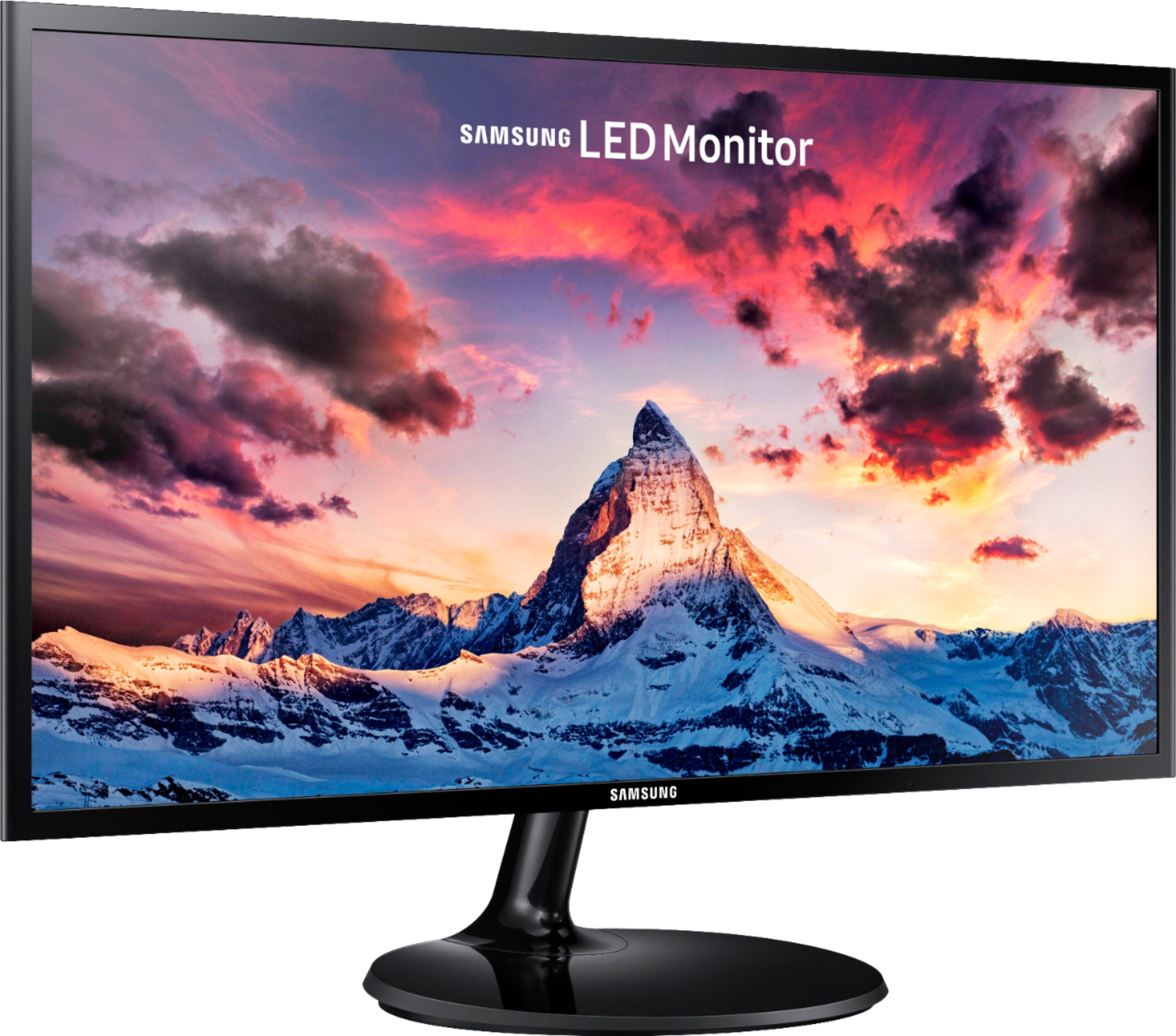 Angle View: Samsung - Geek Squad Certified Refurbished SF350 Series 24" LED FHD FreeSync Monitor - High Glossy Black