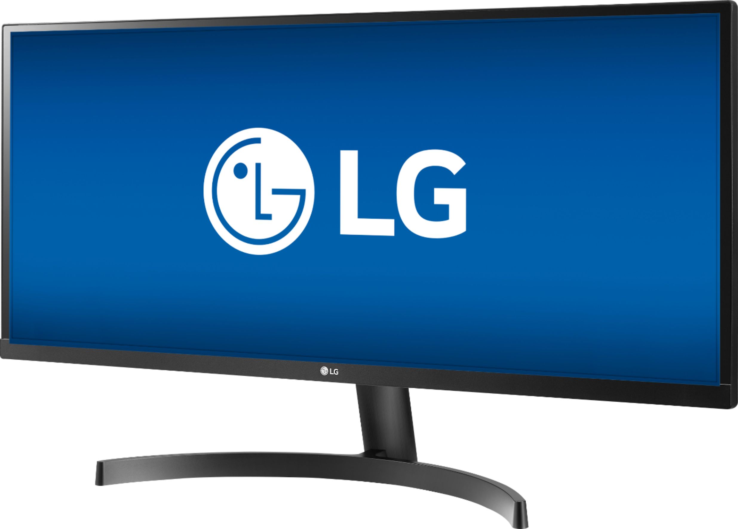 Left View: LG - Geek Squad Certified Refurbished 34" IPS LED UltraWide FHD FreeSync Monitor - Gray