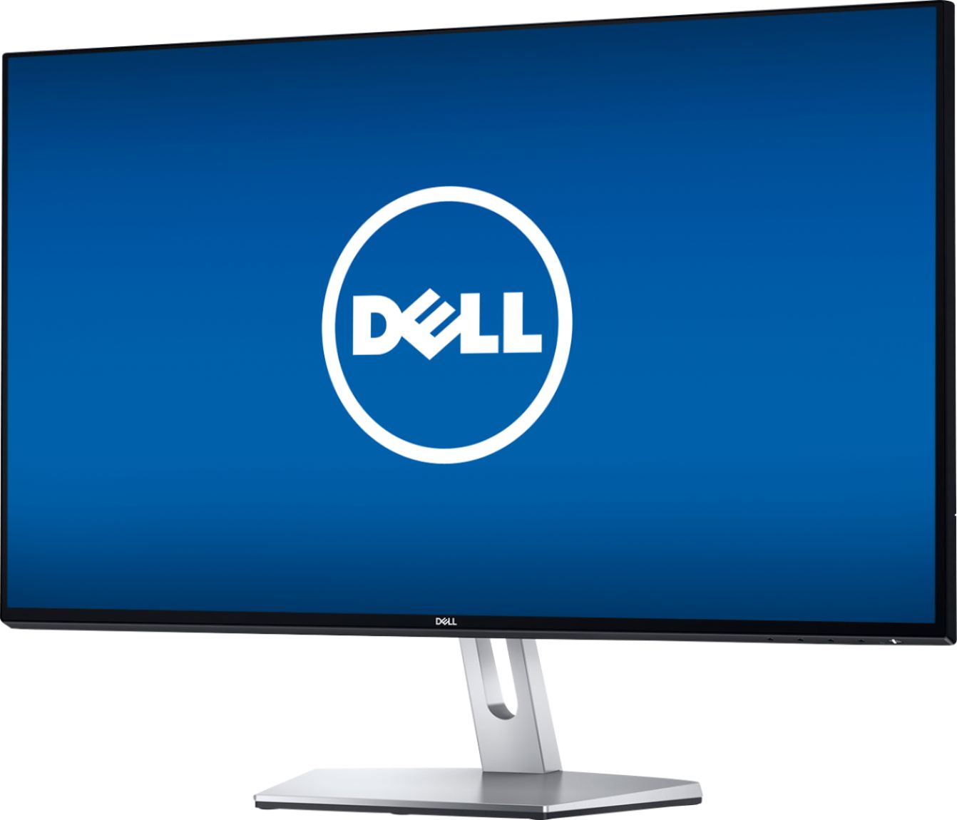 Left View: Dell - Geek Squad Certified Refurbished 27" IPS LED FHD Monitor - Black/Silver