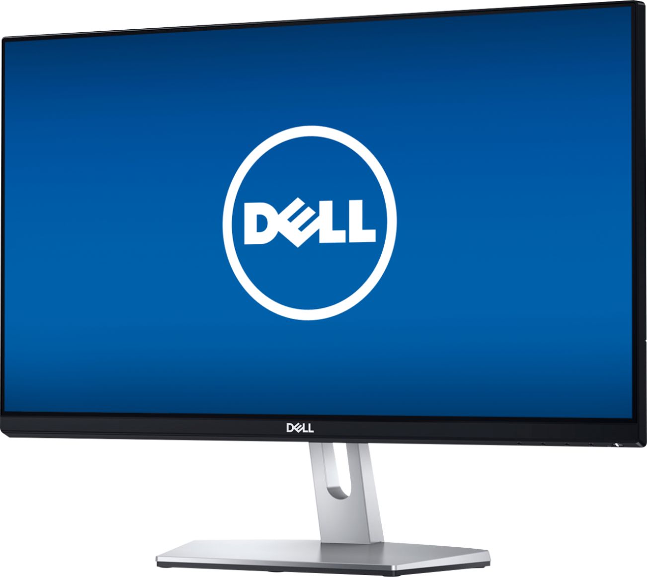 Left View: Dell - Geek Squad Certified Refurbished 23" IPS LED FHD Monitor - Black/Silver