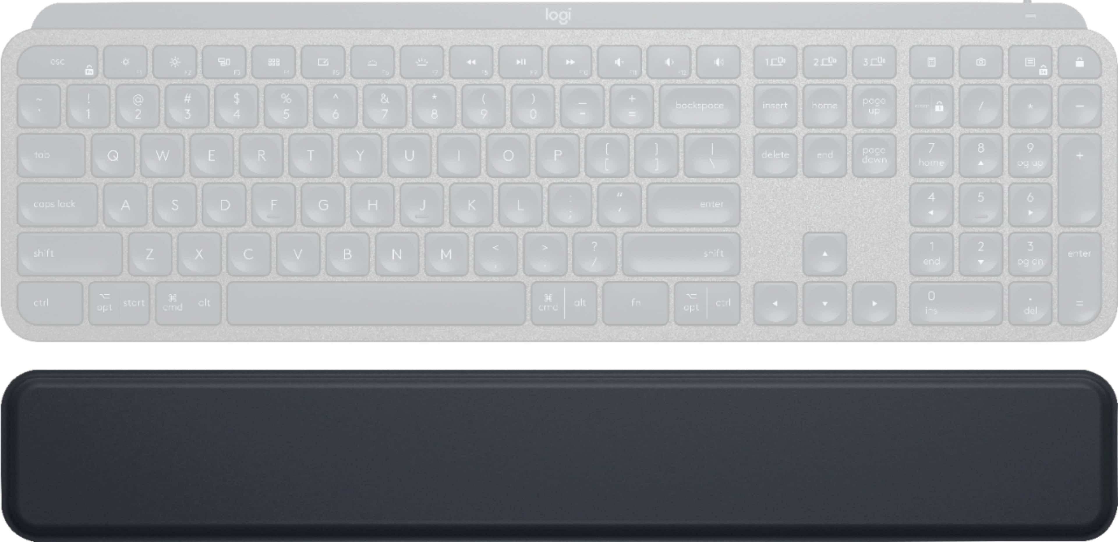 Logitech CSC keyboard with white keys and black base.