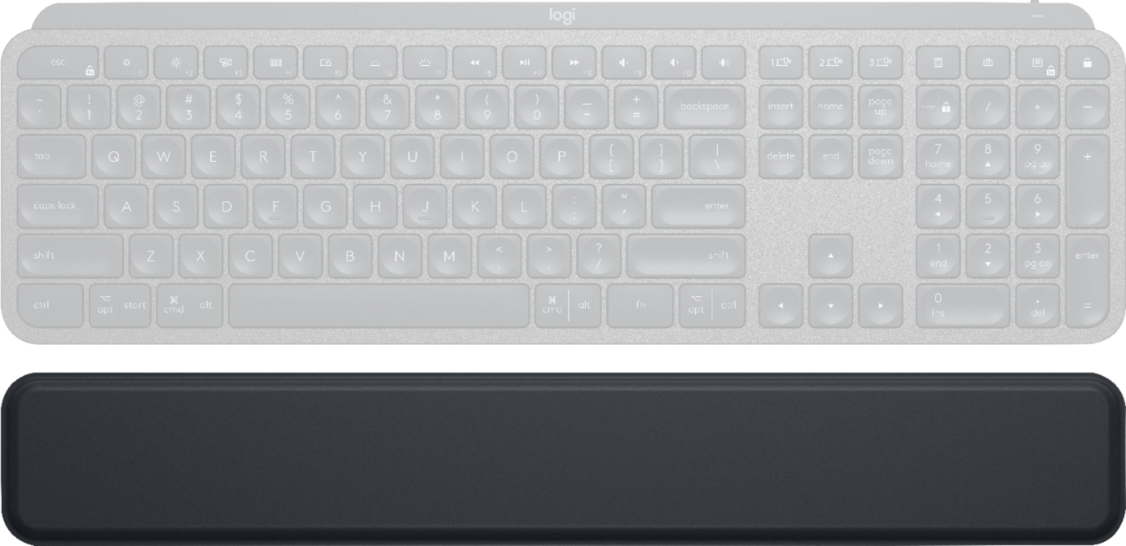 Logitech CSC keyboard with white keys and black base.