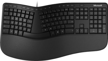 Microsoft - Ergonomic Full-size Wired Mechanical Keyboard - Black - Front_Zoom