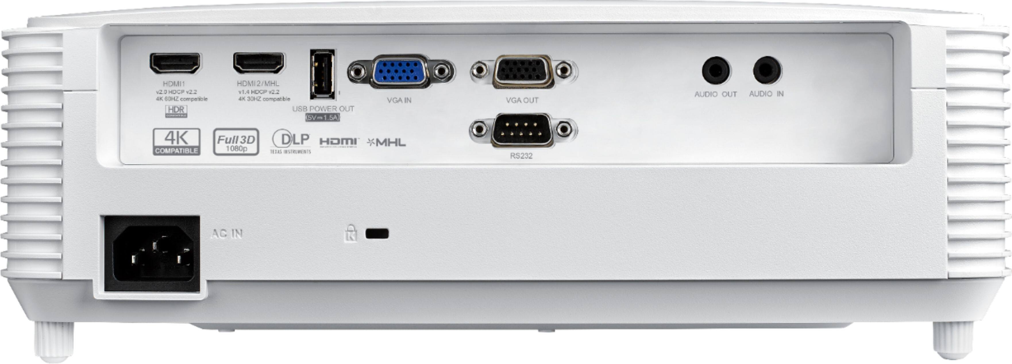 Back. Optoma - GT1080HDR Short Throw Gaming Projector with Enhanced Gaming Mode for 1080p 120Hz, Support for 4K Input - White.