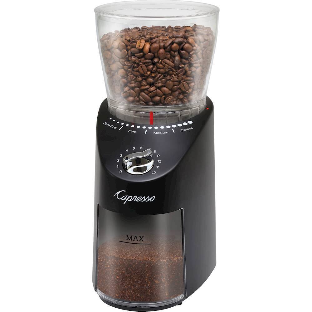 Alt View 13. Capresso - Infinity Plus 4-Oz. Conical Burr Coffee Grinder - Black.