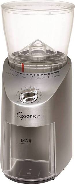Capresso Infinity Plus 4 Oz Conical Burr Coffee Grinder Stainless Steel 575 05 Best Buy