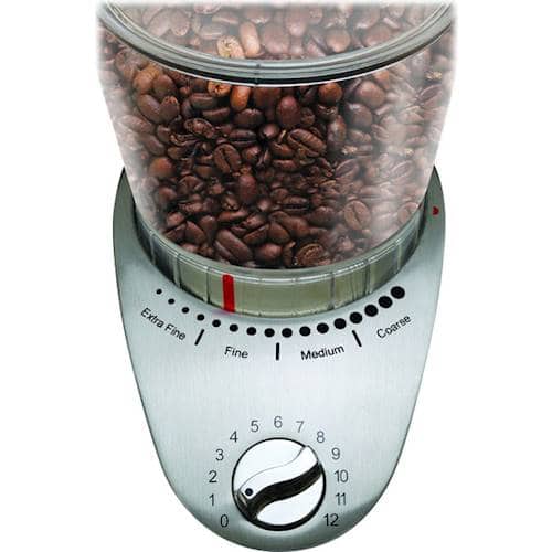 Alt View 1. Capresso - Infinity Plus 4-Oz. Conical Burr Coffee Grinder - Stainless Steel.