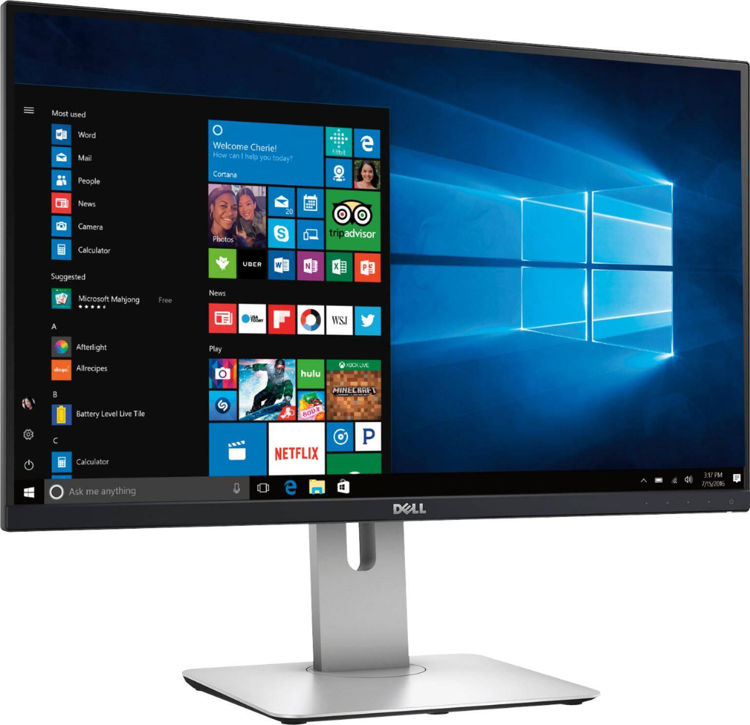 Angle. Dell - Geek Squad Certified Refurbished UltraSharp 25" IPS LED QHD Monitor - Black.