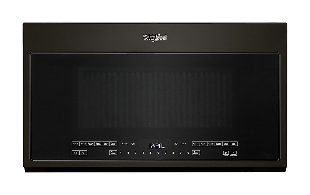 Whirlpool - 2.1 Cu. Ft. Over-the-Range Microwave with Sensor and Steam Cooking - Black stainless steel
