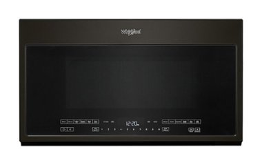 Whirlpool - 2.1 Cu. Ft. Over-the-Range Microwave with Sensor and Steam Cooking - Black Stainless Steel - Front_Zoom