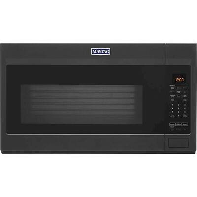 Maytag - 1.9 Cu. Ft. Over-the-Range Microwave with Sensor Cooking and Dual Crisp - Cast-Iron Black