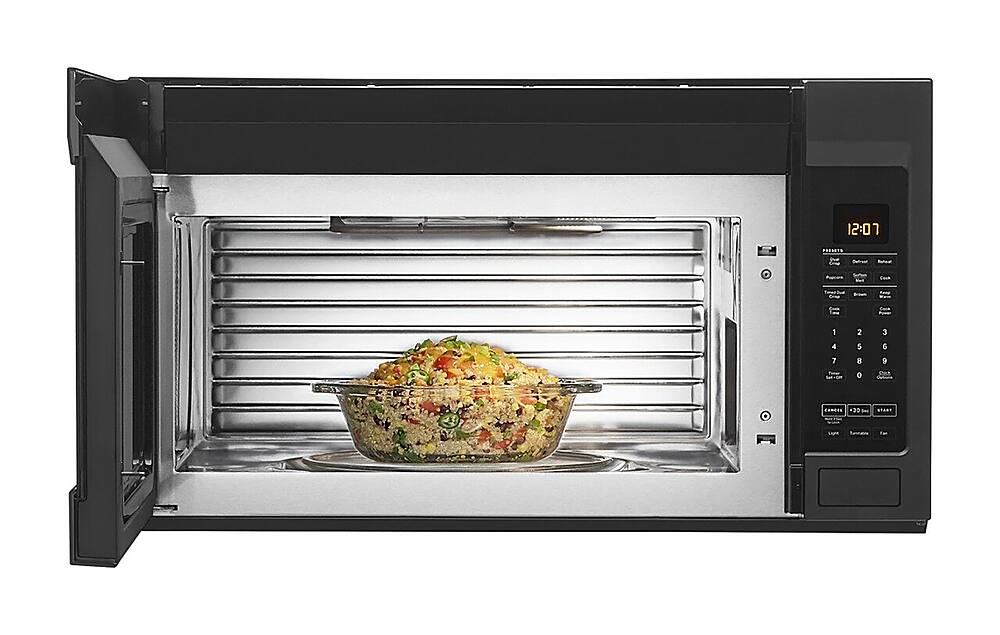 Best Buy Maytag 1 9 Cu Ft Over The Range Microwave With Sensor Cooking And Dual Crisp Mmv4207jk