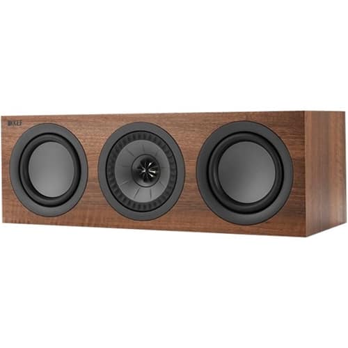 Front. KEF - Q series 5-1/4" Passive 2-Way Center-Channel Speaker - Walnut.