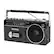 Front. Victrola - Boombox with AM/FM Radio - Gray.