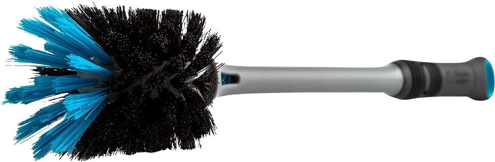 Angle. BlenderBottle - 2-in-1 Bottle and Straw Cleaning Brush - Black And Blue.