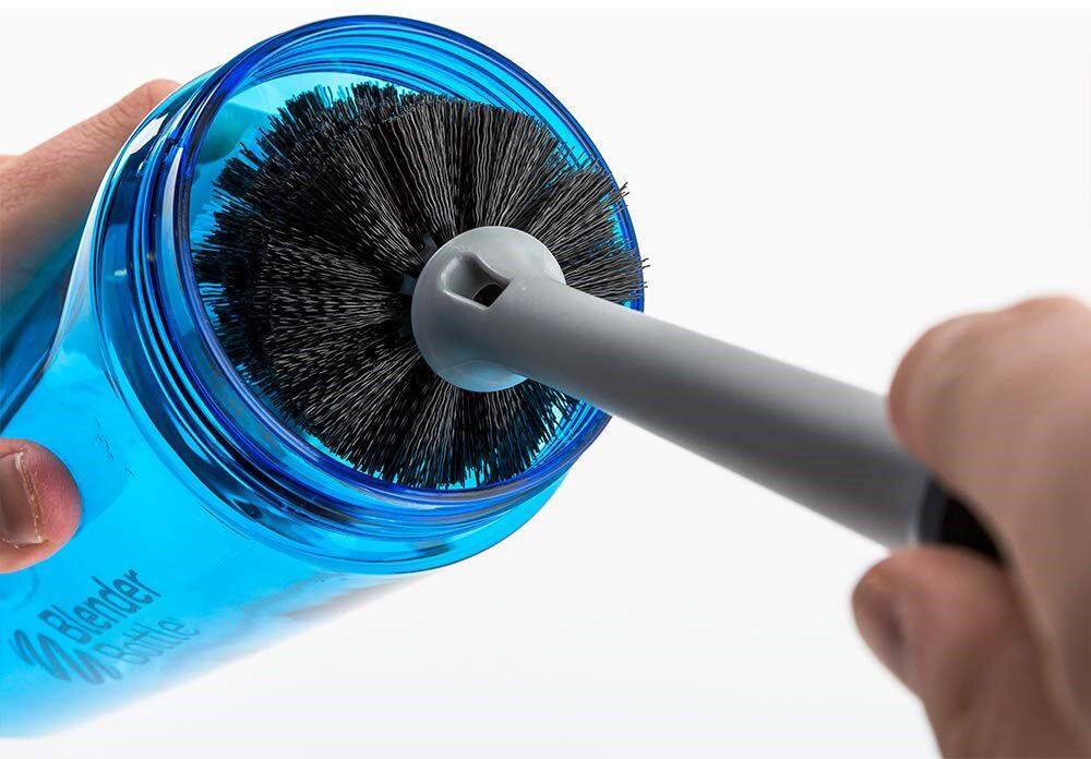 Alt View 11. BlenderBottle - 2-in-1 Bottle and Straw Cleaning Brush - Black And Blue.