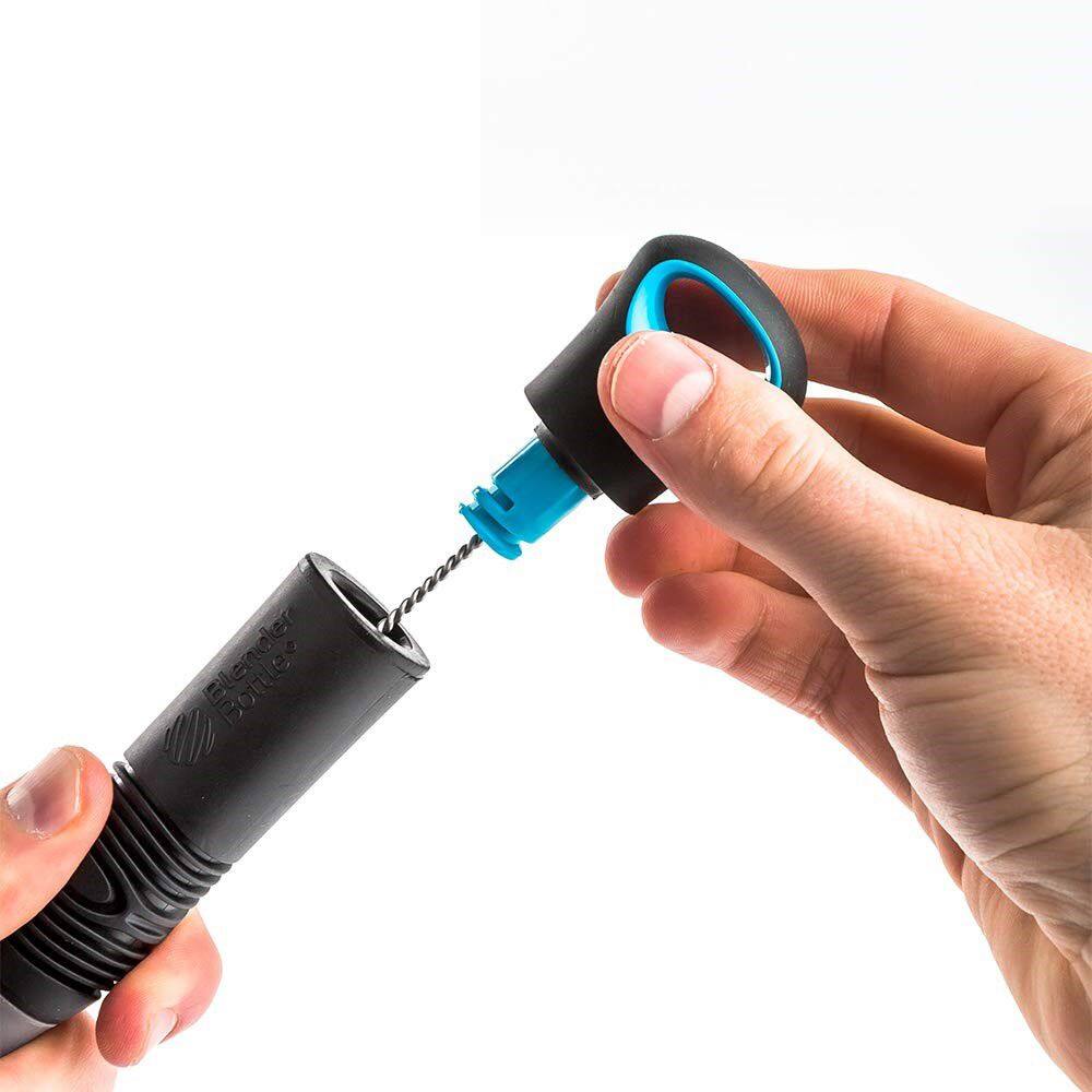 Alt View 12. BlenderBottle - 2-in-1 Bottle and Straw Cleaning Brush - Black And Blue.
