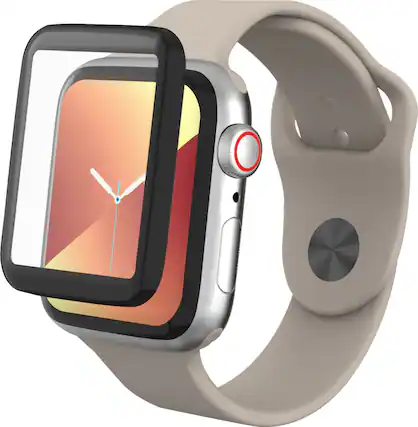 Angle. ZAGG - InvisibleShield GlassFusion Screen Protector for Apple Watch Series 4, Series 5, SE, Series 6 44mm - Clear.