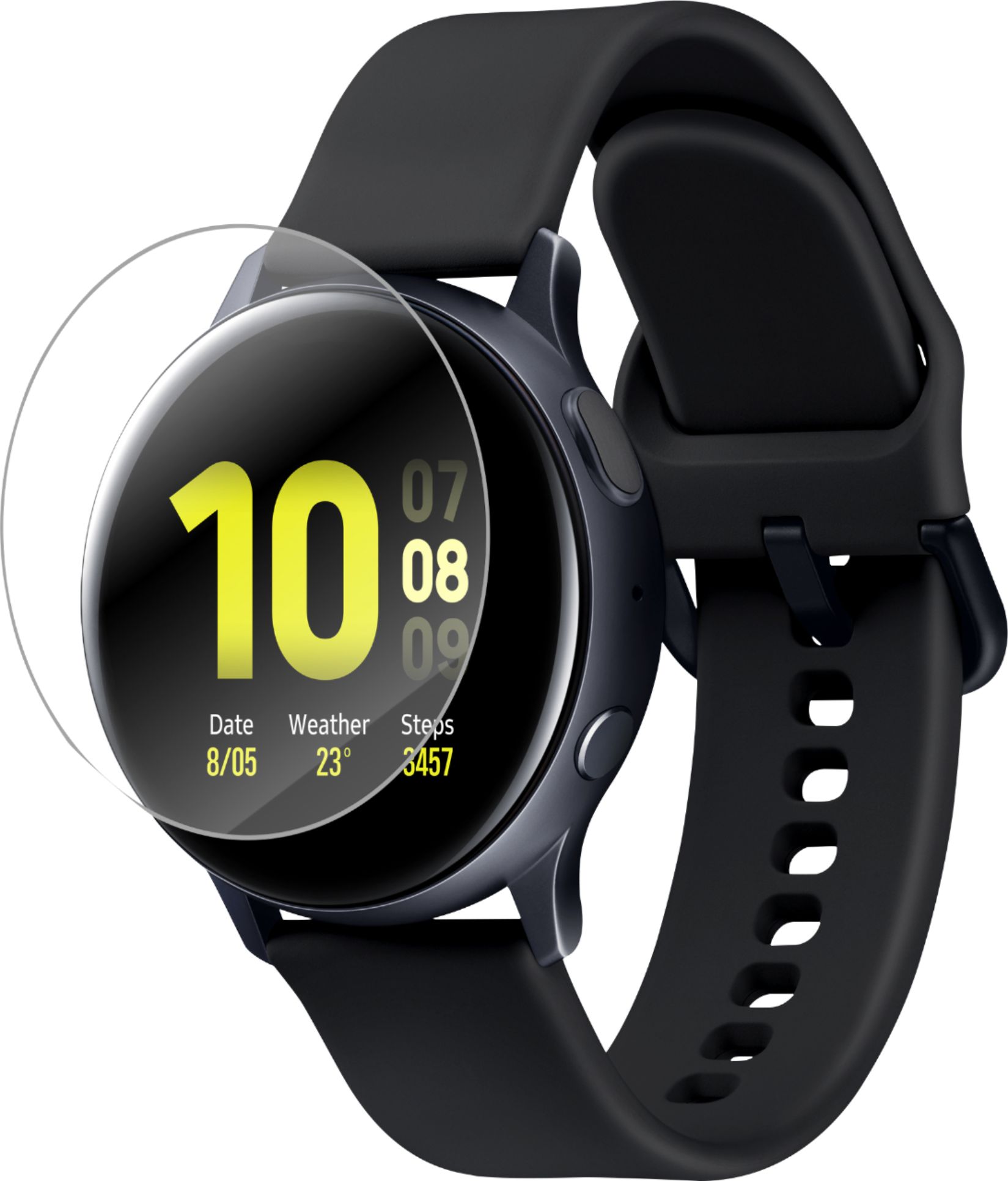Angle View: ZAGG - InvisibleShield Ultra Clear Screen Protector for Samsung Galaxy Watch Active2 40mm - Clear
