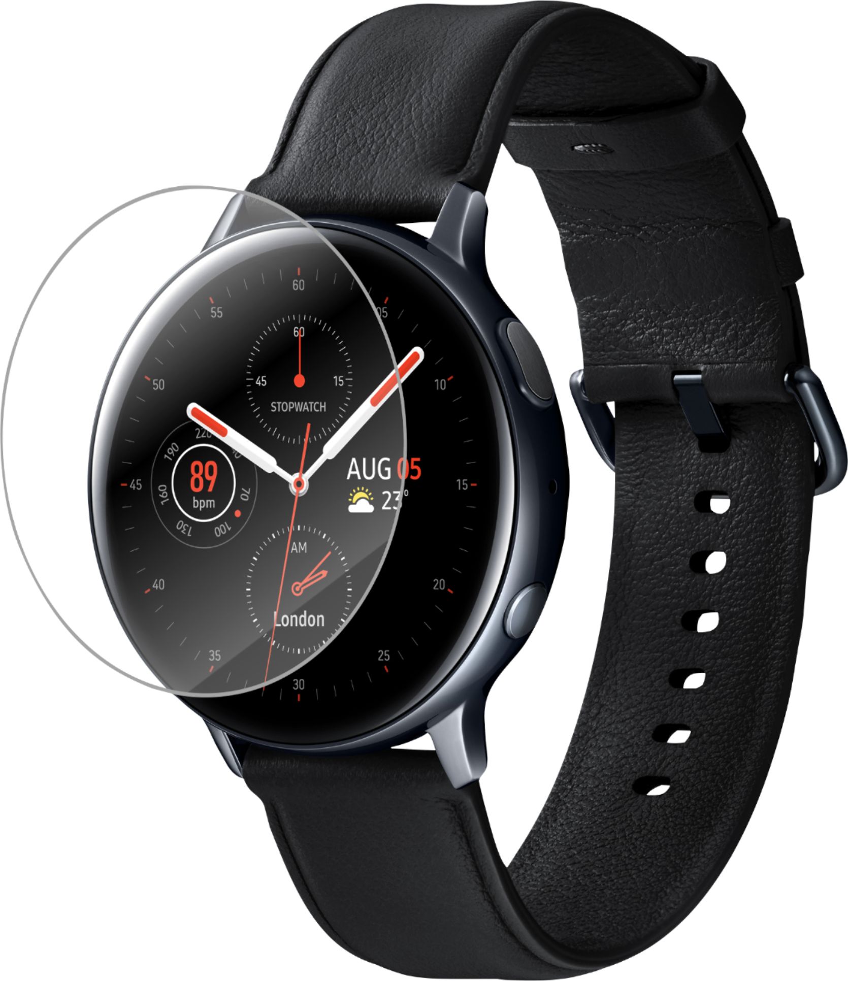 Angle View: ZAGG - InvisibleShield Ultra Clear Screen Protector for Samsung Galaxy Watch Active2 44mm - Clear