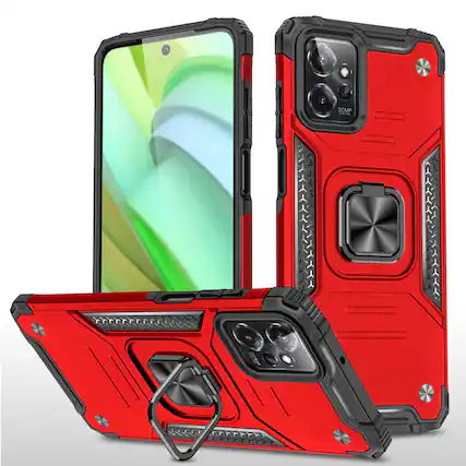 Front. Kitcheniva - Rugged Armor Case With Magnetic Kickstand For Motorola Moto G Power 2021 Case Only Red - Red.