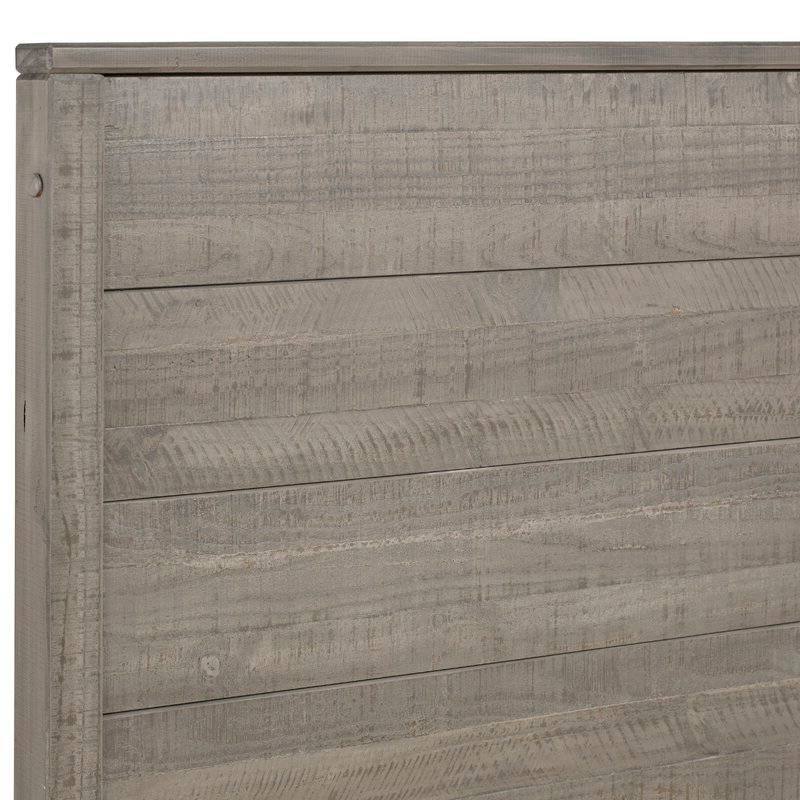 Left. Hivvago - Hivvago Queen Solid Wooden Platform Bed Frame with Headboard - Grey.