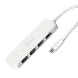 j5create - Eco-Friendly USB-C to 4-Port Type-A Gen 2 Hub - Pure White