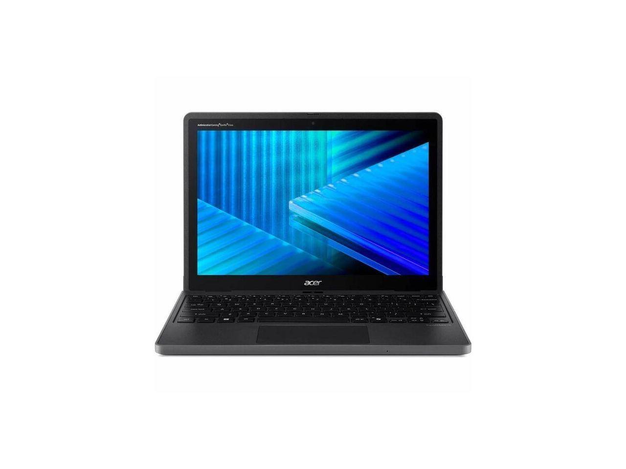 Front. Acer - Acer TravelMate B3 Spin 12 TMB312R-31 TMB312R-31-P5E5 12.2" Touchscreen Convertible 2 in 1 Notebook - WUXGA - 60 Hz - Black.