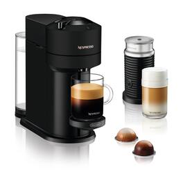 Nespresso - Vertuo Next Coffee and Espresso Maker by De'Longhi, Matte Black with Aeroccino Milk Frother - Black Matte