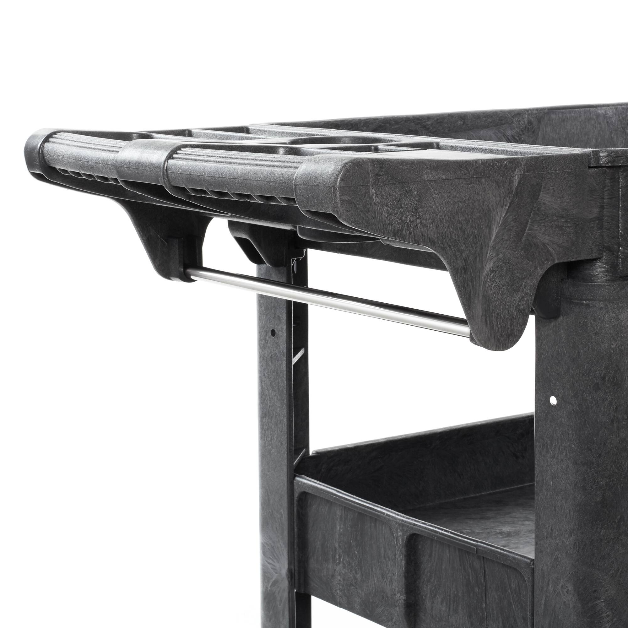 Alt View 4. Dryser - Utility Service Cart with Tiers - 550 -lb Capacity - 5-in Wheels - Black.