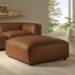 Auren Upholstered Vegan Leather Ottoman by Modway - Coffee
