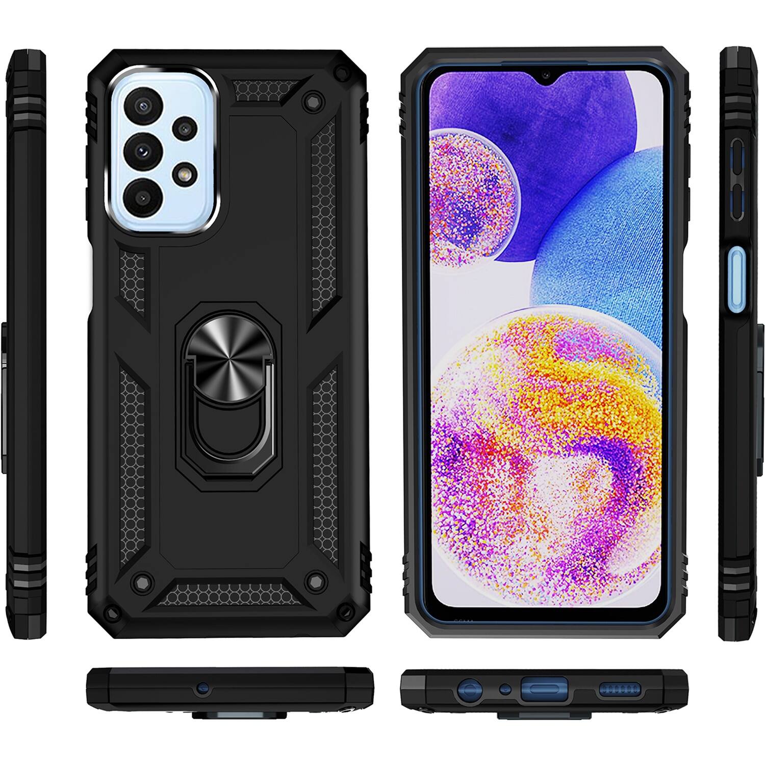 Alt View 11. SaharaCase - Military Kickstand Series Case for Samsung Galaxy A23 5G - Black.