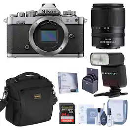 Bundle - Nikon - Z fc DX-Format Mirrorless Camera with NIKKOR Z DX 18-140mm, Zoom-Mini TTL, Candisk PRO 64GB, Alpine 140,Screen