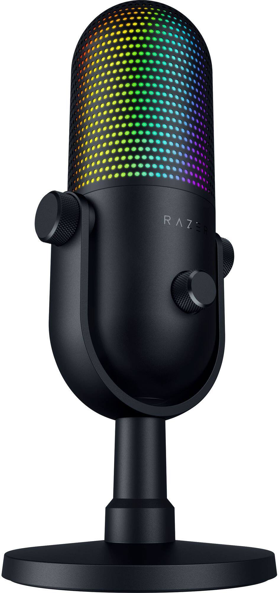 Alt View 5. Razer - Seiren V3 Chroma Wired Supercardioid Condenser USB Microphone with 32-Bit DSP - Black.