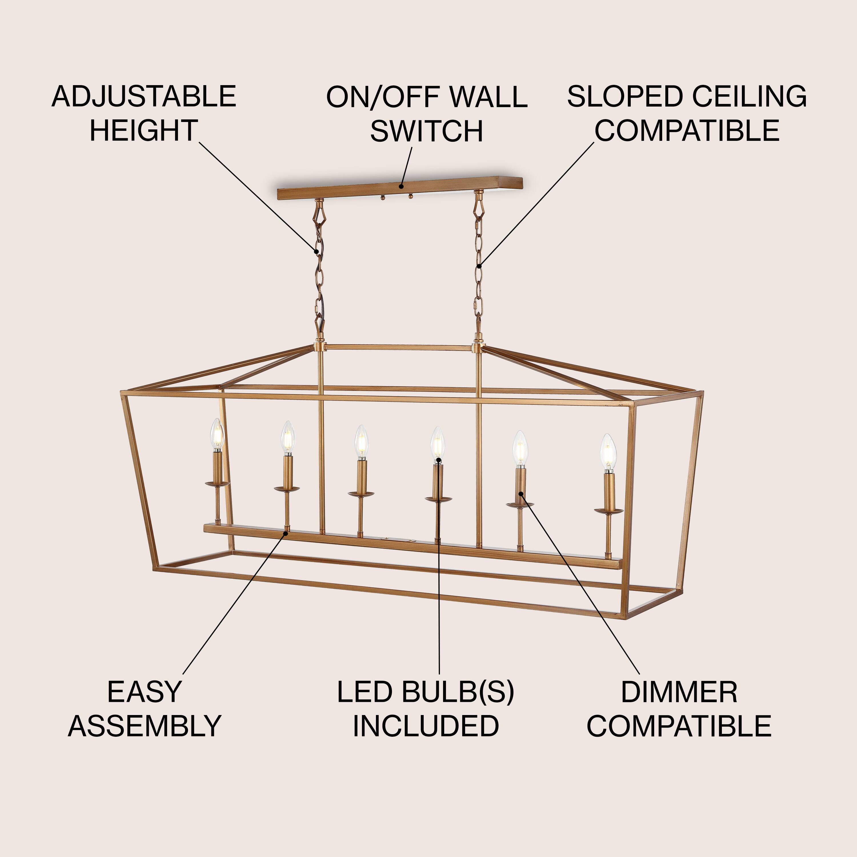 ADJUSTABLE ON/OFF WALL SLOPED CEILING HEIGHT SWITCH COMPATIBLE EASY ASSEMBLY LED BULB(S) DIMMER INCLUDED COMPATIBLE