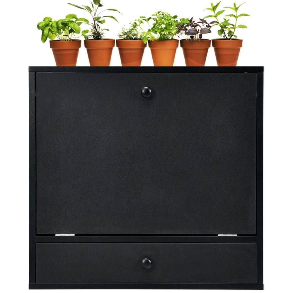 Alt View 1. Kadyn - Overbed Table,Tray Table,Standing Desk,Wall-Mount Floating Desk Foldable Space Saving Laptop Workstation Black - Black.