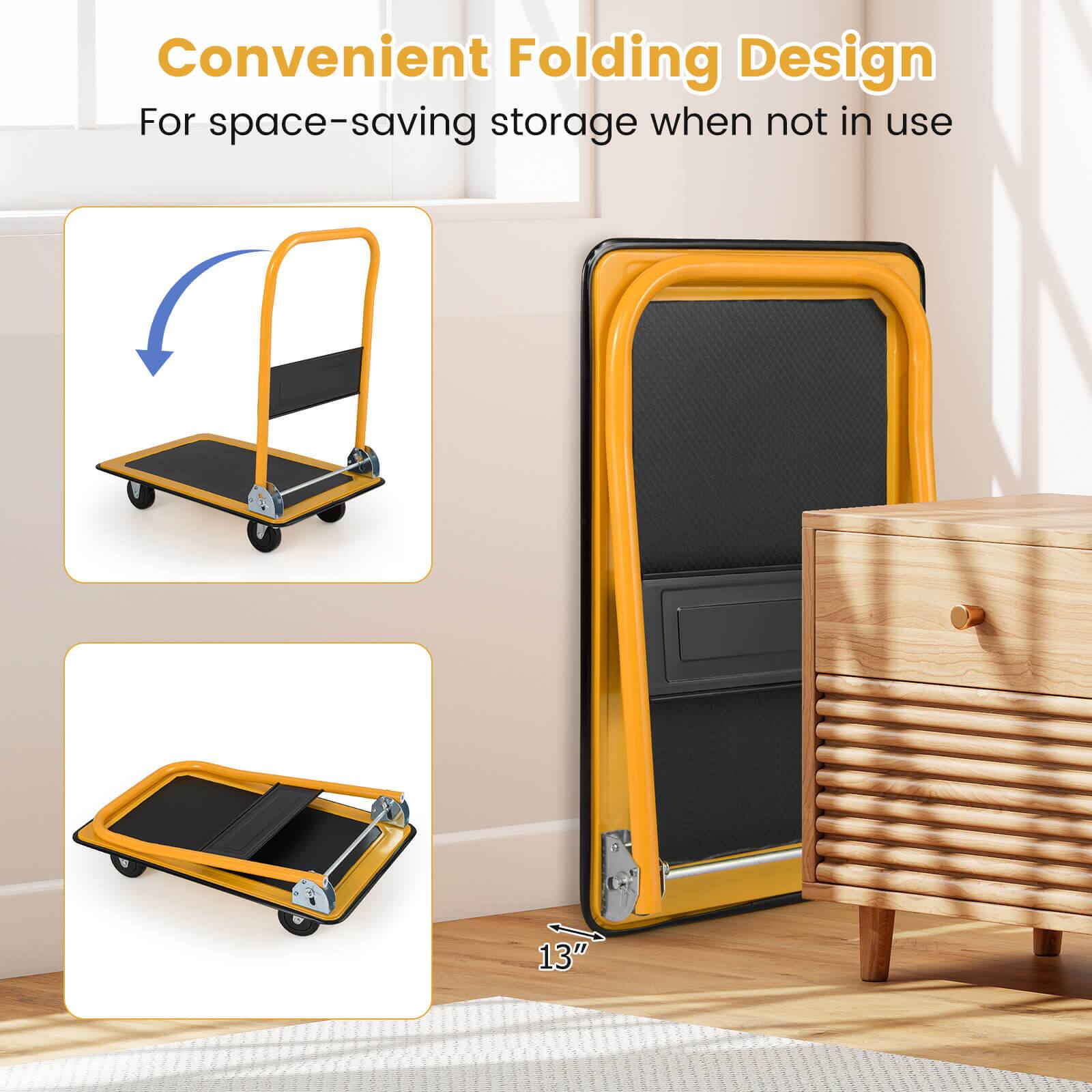 Convenient Folding Design  
For space-saving storage when not in use  

13"