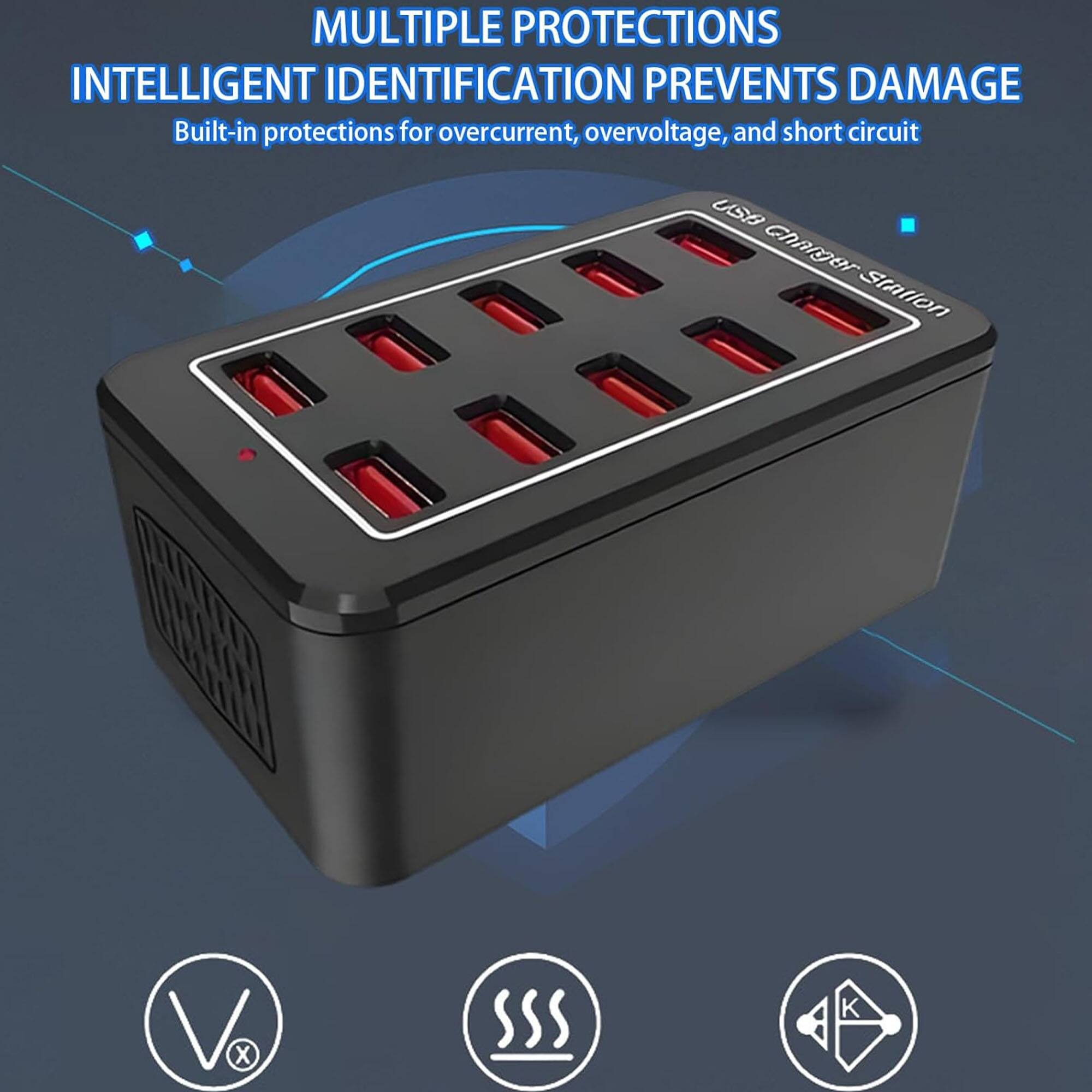 MULTIPLE PROTECTIONS  
INTELLIGENT IDENTIFICATION PREVENTS DAMAGE  
Built-in protections for overcurrent, overvoltage, and short circuit