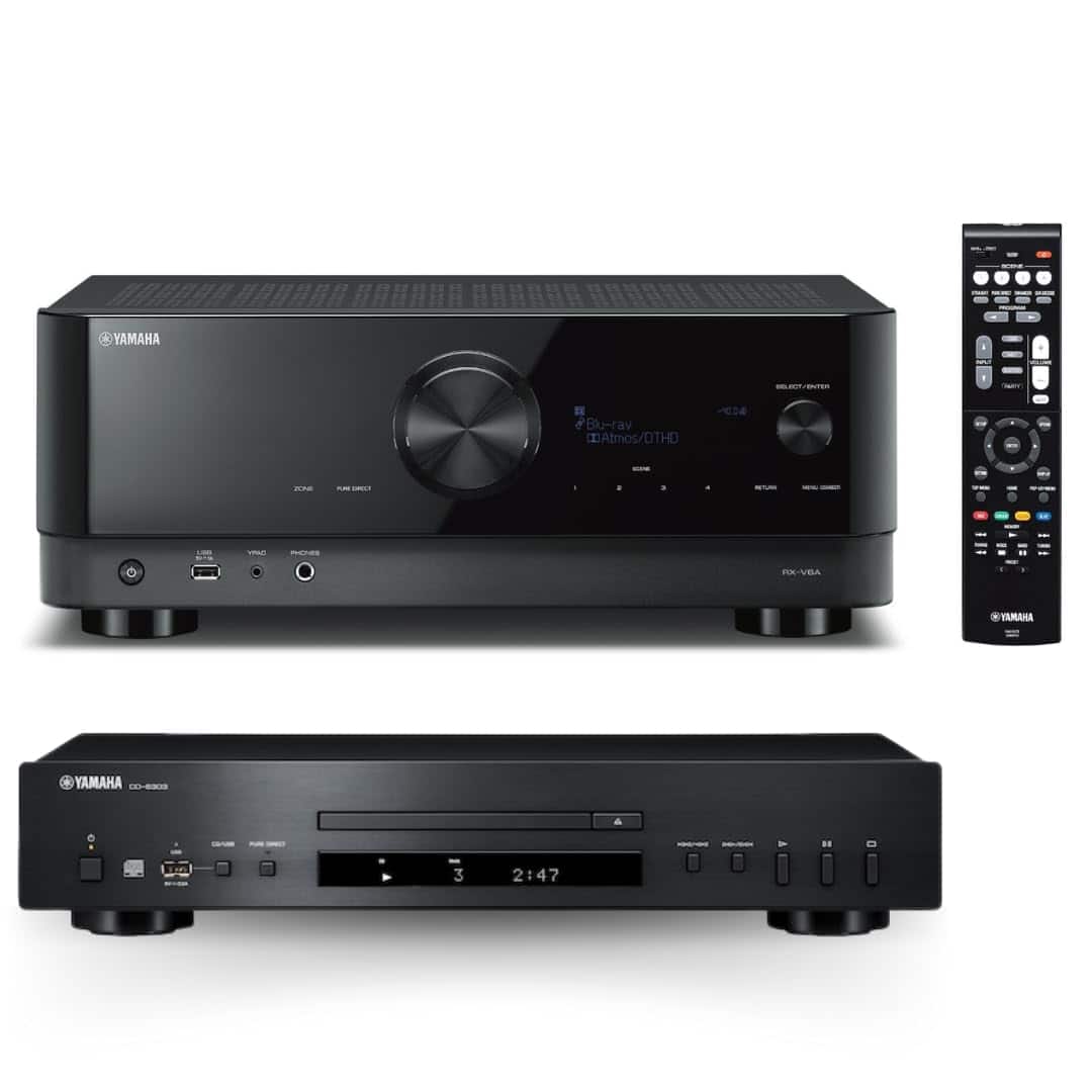 Yamaha - RX-V6A 7.2-Channel 8K AV Receiver & CD Player Bundle